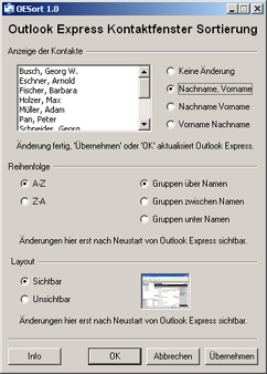 Screenshot OESort Windows 2000