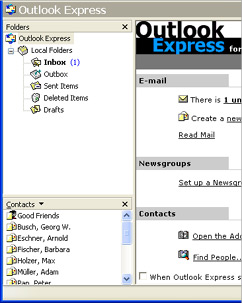 Screenshot Outlook Express Windows XP