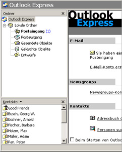 Screenshot Outlook Express Windows 2000
